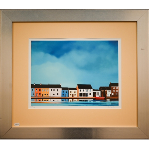 277 - After Barbara James - 'Quayside II', limited edition print numbered 156/295, pencil signed, 33 x 43 ... 