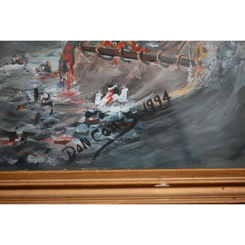 290 - Don Coats - Trafalgar battle scene, watercolour, signed and dated 1994, 44 x 53. 5 cm