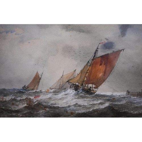 293 - E Hayes attrib - Sailing vessels, watercolour, 20 x 30 cm