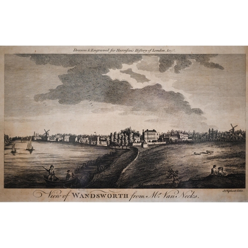 297 - Three 18th century book engravings from Harrison's History of London - A view of Kew from the North,... 