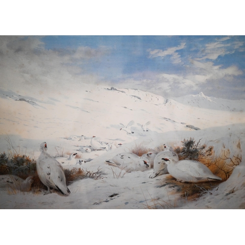 299 - After Archibald Thorburn - a limited edition print numbered 151/500, Ptarmigan in the snow, publishe... 