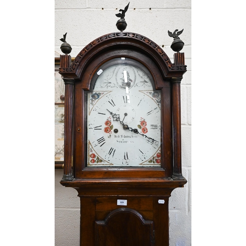 329 - 'Robert Flemingham Stradbrook' longcase clock with eight-day movement and painted dial, c/w two weig... 