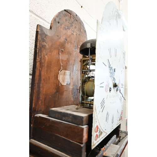 329 - 'Robert Flemingham Stradbrook' longcase clock with eight-day movement and painted dial, c/w two weig... 