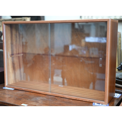 335 - Modular furniture - eight various Danish design mid-century teak cabinets, three with sliding glass ... 