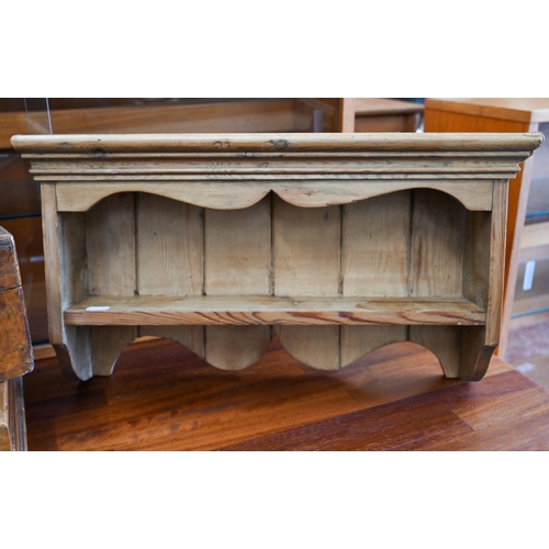 339 - A 19th century walnut inlaid work box to/w hardwood stationery box and pine spice rack (3)