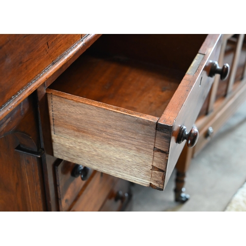 342 - A Victorian walnut inlaid Davenport with hinged sloping top, stationery box and 4 side drawers, 54 x... 