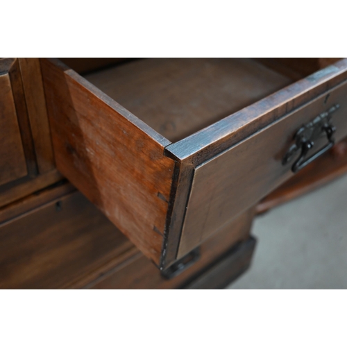 345 - An Edwardian walnut chest of two short over two long drawers on plinth base, 108 cm x 44 cm x 78 cm ... 