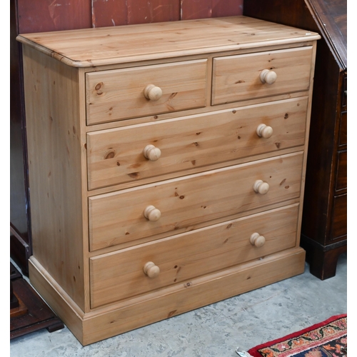 347 - A modern pine chest of two short over three long drawers, 90 x 45 x 90 cm