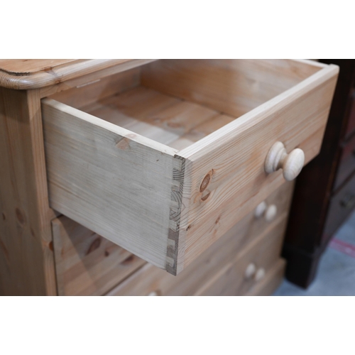 347 - A modern pine chest of two short over three long drawers, 90 x 45 x 90 cm