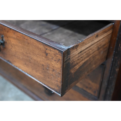 374 - A Georgian mahogany bureau with two short over three long drawers, with associated glazed bookcase t... 