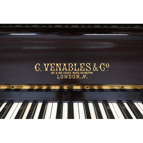 436 - # C Venables & Co, an overstrung upright piano, 154 cm wide x 62 cm deep x 128 cm high