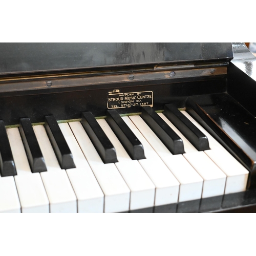 437 - C. Bechstein ebonised upright piano with ivory keys, frame number 81110, case numbered 13135 with Di... 