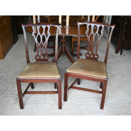 481 - # A set of six George III style mahogany ear-back side chairs with fabric seat pads (6)