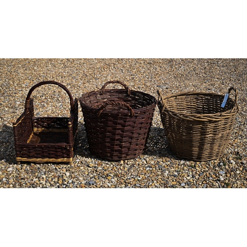 490 - Three wicker baskets (3)