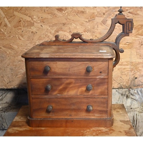 520 - A Victorian birch twin pedestal dressing chest centred by a cheval mirror - a/f and for conversion/r... 