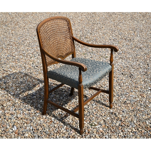 532 - A spindle back elbow chair to/w another elbow chair with caned back (2)