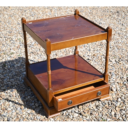 535 - # A Yew veneered bedside/lamp table 45 x 45 x 55 cm