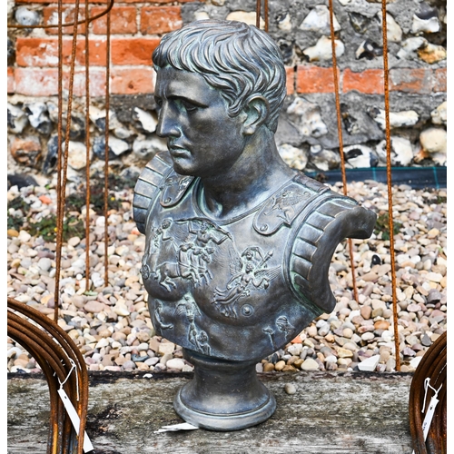 58 - A bronzed cast composite bust of Caesar