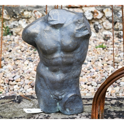 61 - A bronze patinated cast composite model male torso