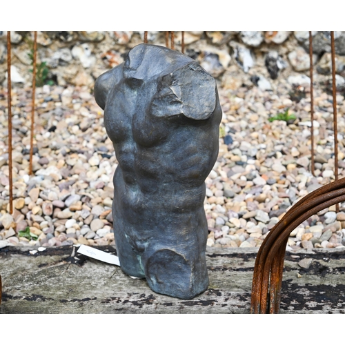 61 - A bronze patinated cast composite model male torso