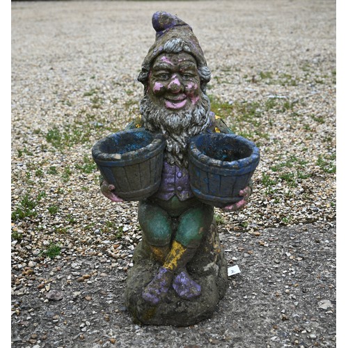 70 - A part polychrome painted reconstituted garden gnome