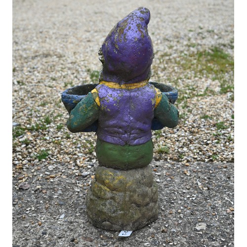 70 - A part polychrome painted reconstituted garden gnome