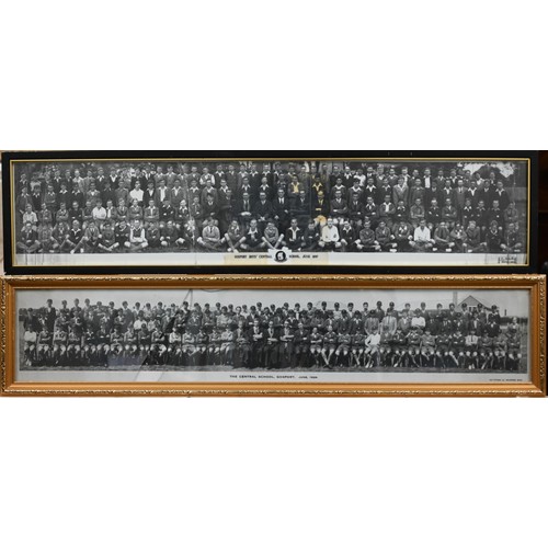 226 - # A cased display of replica antique golfing clubs, balls etc to/w six 1920s/30s Gosport School phot... 