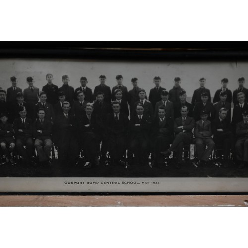 226 - # A cased display of replica antique golfing clubs, balls etc to/w six 1920s/30s Gosport School phot... 