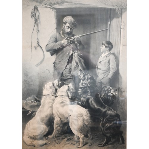 304 - 19th century engraving of a gamekeeper