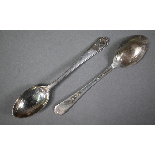 172 - A cased set of six golfing teaspoons, Sheffield 1933 and a cased rat-tail trefid Christening spoon, ... 