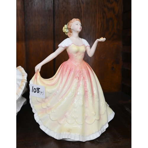 108 - Three Royal Doulton figures - 'Sophie' HN3257, 'April' HN3693 and 'Deborah' HN3644 to/w a boxed Roya... 