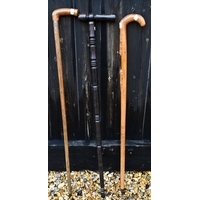 Five vintage split-cane fishing rods (three by Hardy's), to/w a landing net
