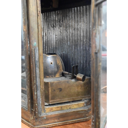 160 - An antique copper lantern with spirit-burner