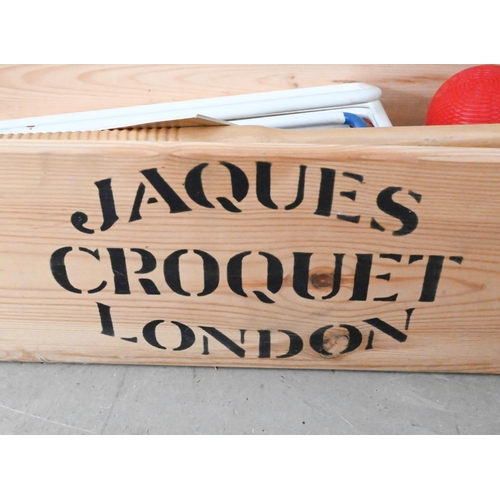 176 - A modern Jacques croquet set in pine box