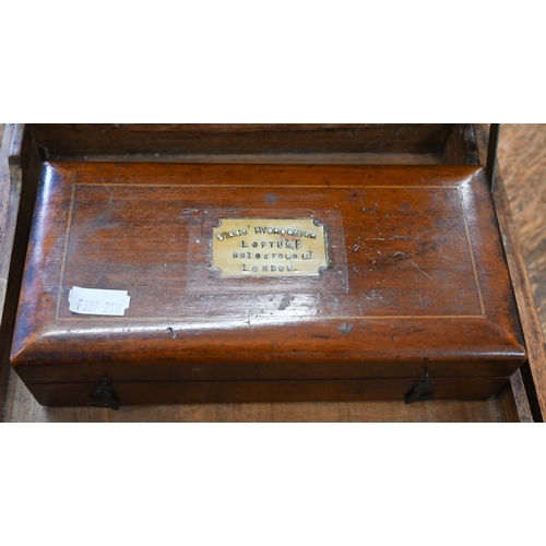 185 - A Loftus (Oxford St, London) Syke's Hydrometer in fitted case, to/w an antique mahogany collector's ... 