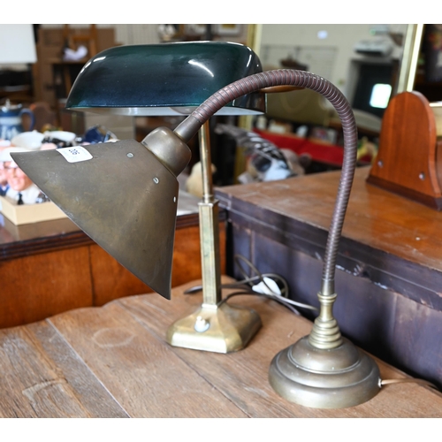 206 - Two brass desk lamps (2)