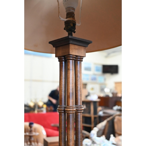 209 - A pair of stained wood cluster-column table-lamps, 69 cm high