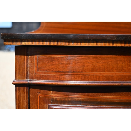 552 - An Edwardian walnut inlaid glazed display cabinet, 58 cm wide x 40 cm deep x 140 cm high