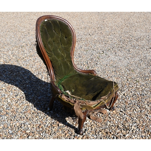 559 - A Victorian mahogany framed nursing chair for restoration