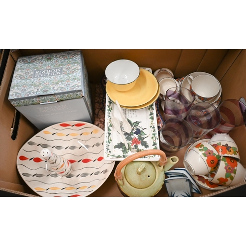 69 - Various decorative breakfast ceramics, glassware etc (2 boxes)