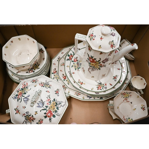 85 - A Royal Doulton 'Old Leeds Spray' pottery dinner/tea/coffee service (2 boxes)