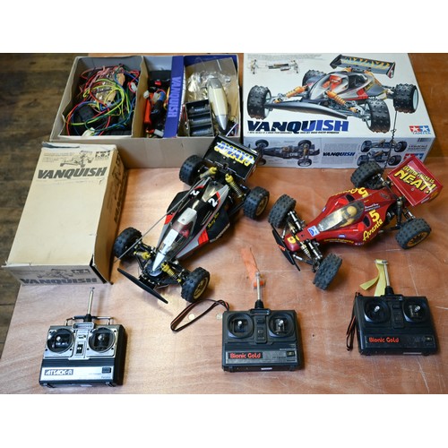 120A - A high performance Tamiya Vanquish 1/10th scale four wheel drive remote control off road racing car,... 