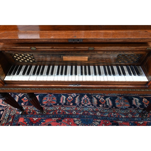 851 - John Broadwood & Sons, a late Georgian square piano, mahogany and rosewood cased with gilt metal... 