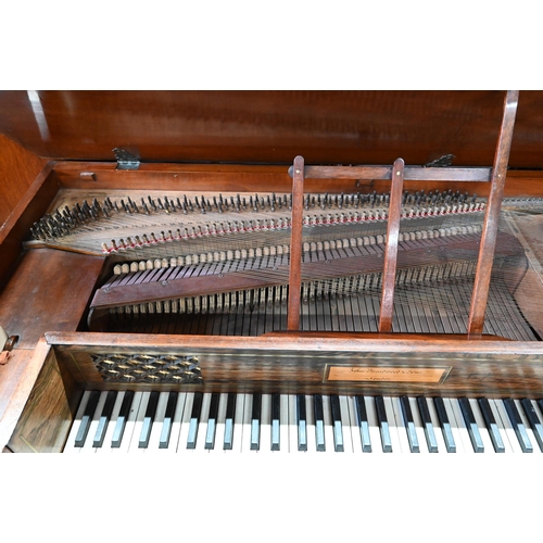 851 - John Broadwood & Sons, a late Georgian square piano, mahogany and rosewood cased with gilt metal... 