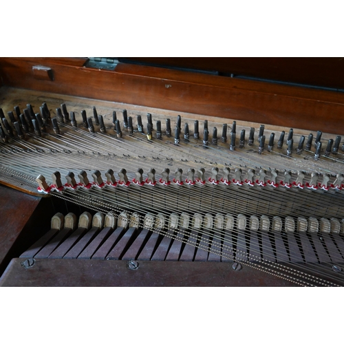 851 - John Broadwood & Sons, a late Georgian square piano, mahogany and rosewood cased with gilt metal... 