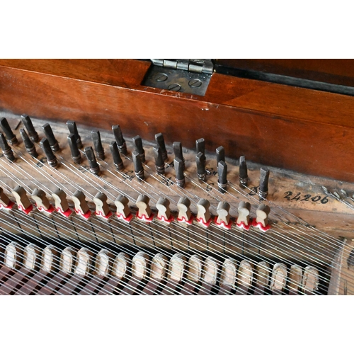 851 - John Broadwood & Sons, a late Georgian square piano, mahogany and rosewood cased with gilt metal... 