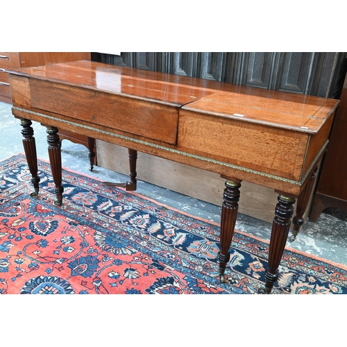 851 - John Broadwood & Sons, a late Georgian square piano, mahogany and rosewood cased with gilt metal... 