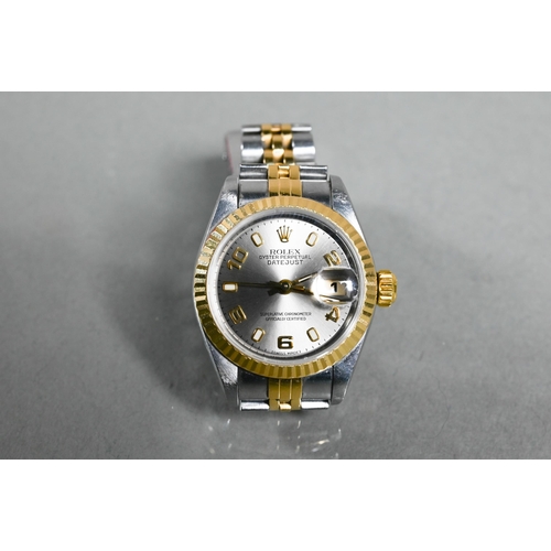 405 - A Rolex lady's Oyster Perpetual Datejust wristwatch, Y392427, in fitted case with all papers, spare ... 