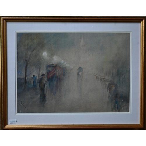705 - B Cockeram - A pair - Impressionistic views, watercolour, signed, 26 x 36 cm (2)