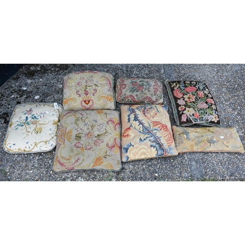 837 - A stack of seven assorted antique tapestry cushions (7)